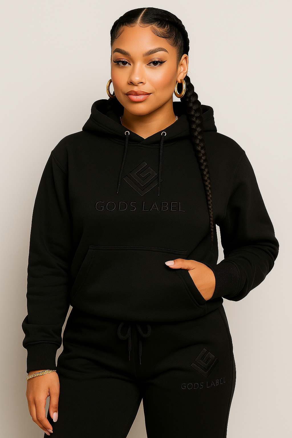 Signature Hoodie + Jogger Set - Black