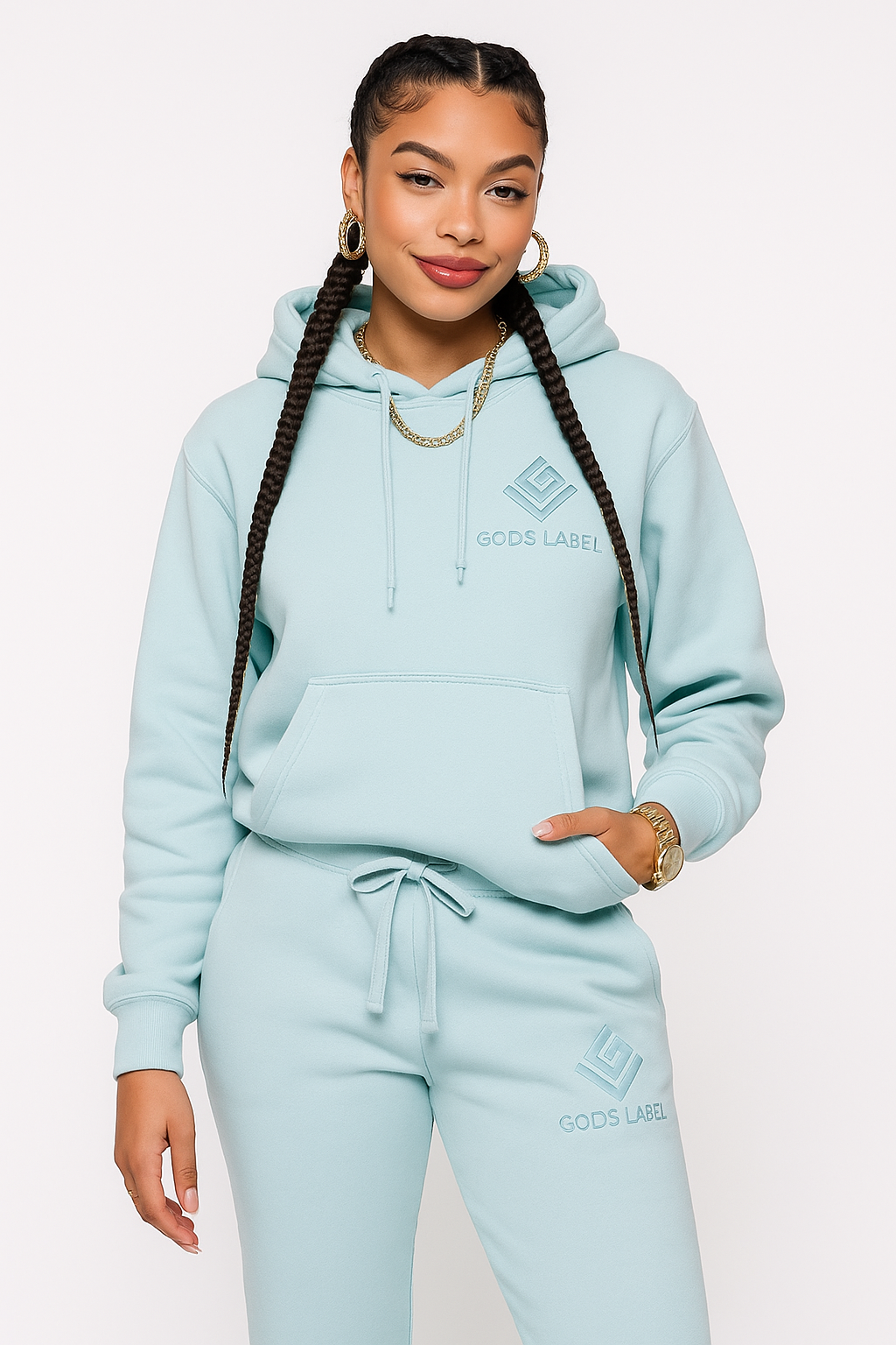 Signature Hoodie + Jogger Set - Mint Blue