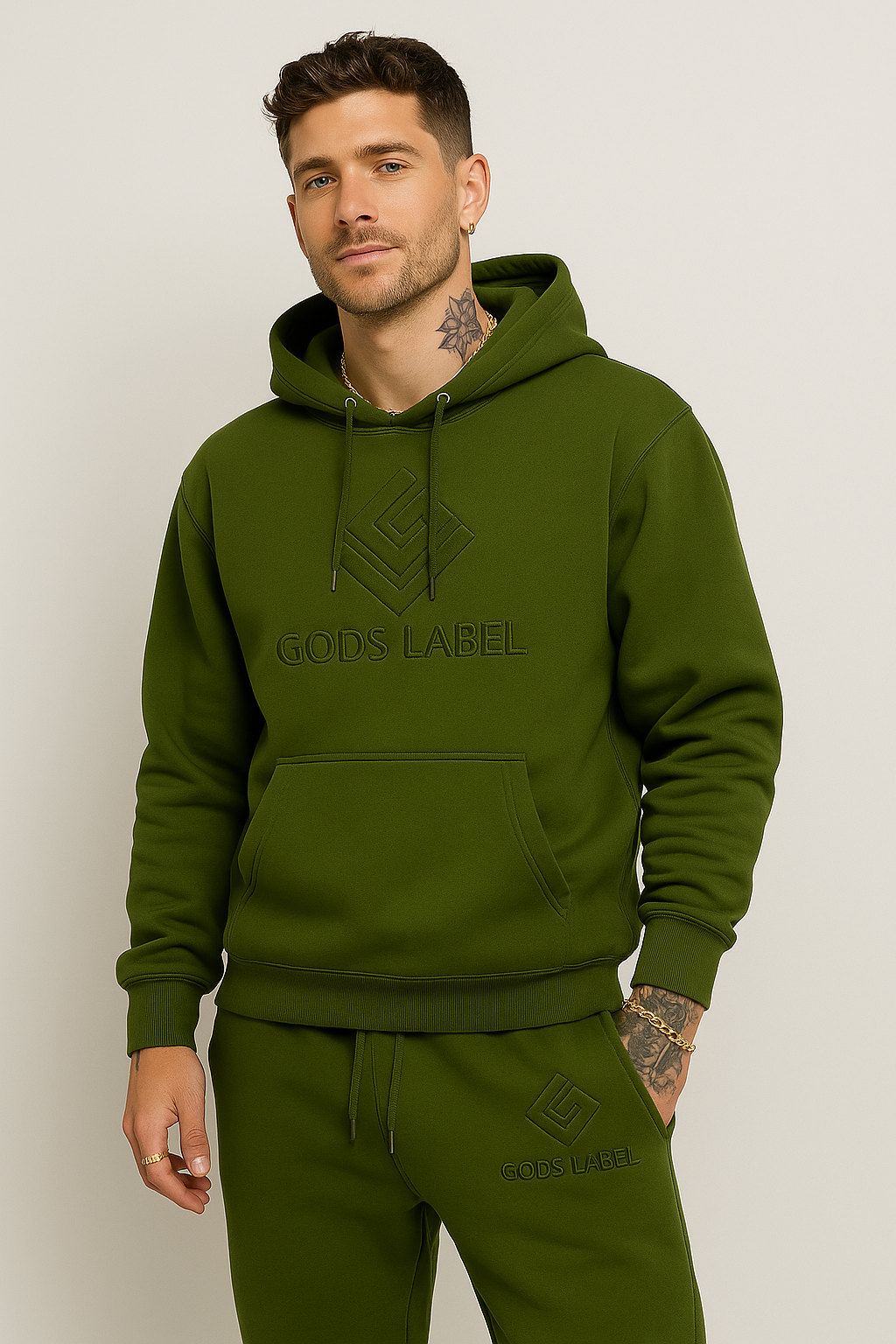 Signature Hoodie + Jogger Set - Olive Green