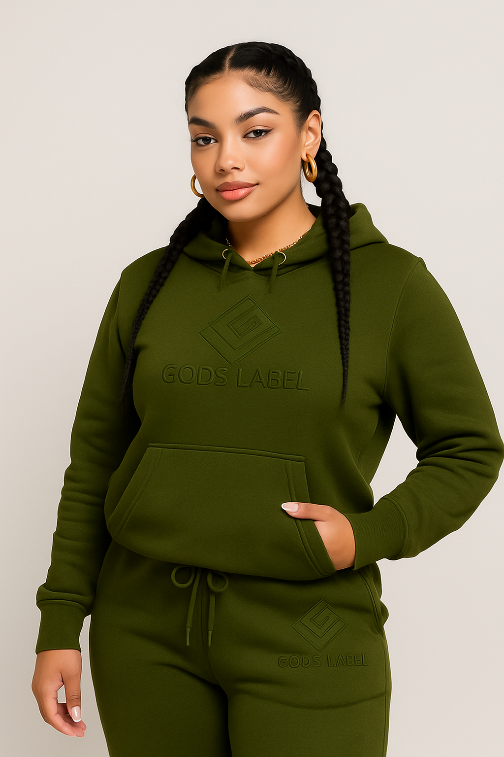 Signature Hoodie + Jogger Set - Olive Green