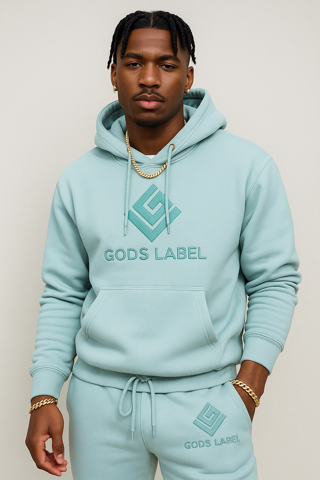 Signature Hoodie + Jogger Set - Mint Blue